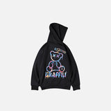 レトログラフィティクマプリントフーディー
