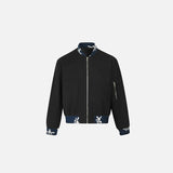 Veste universitaire zippée à bordure florale style années 2000