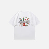 Lockeres Kurzarm-T-Shirt mit Motivaufdruck