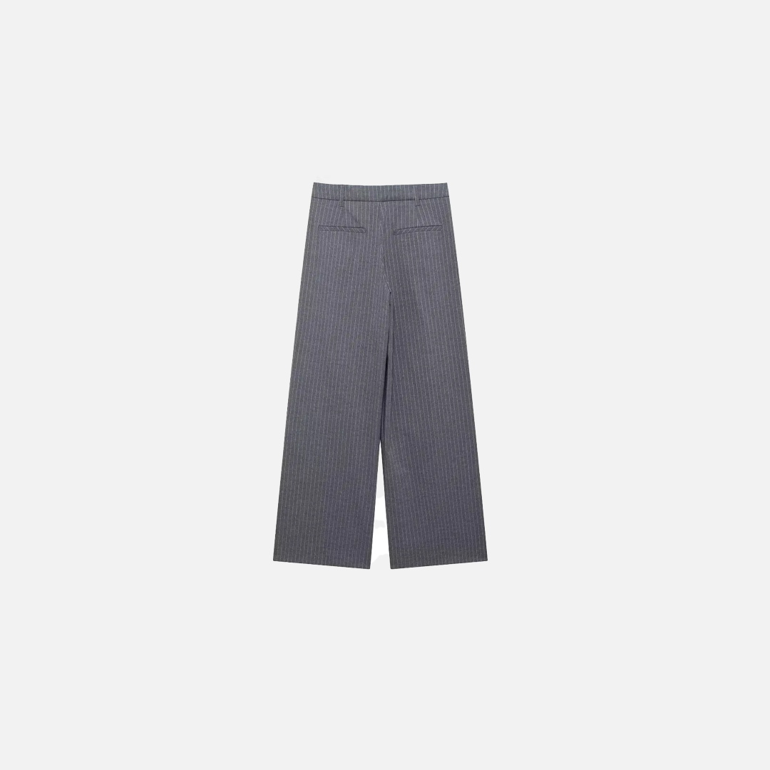 Gestreifte Hose mit hohem Bund und weitem Bein