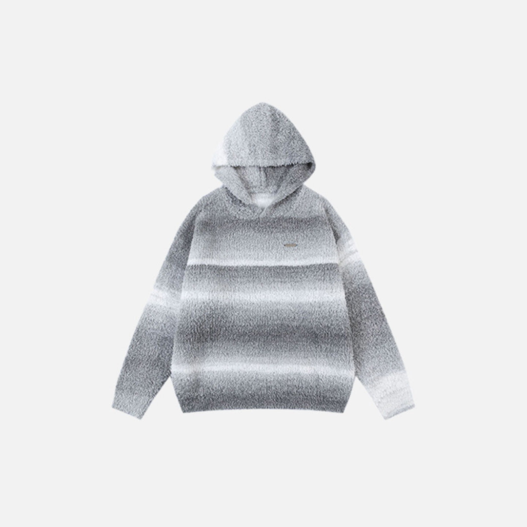Cozy Striped Knit Hoodie
