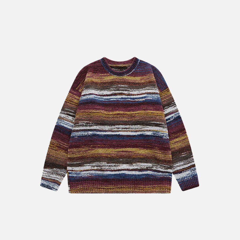 Winterwarme gestreifte Strickpullover