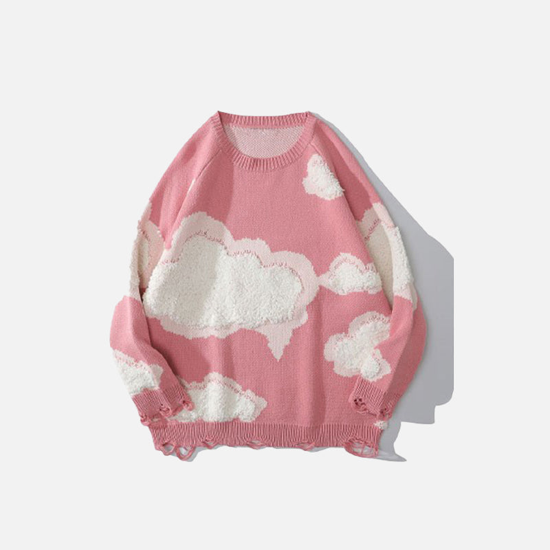 Strickpullover mit Wolken