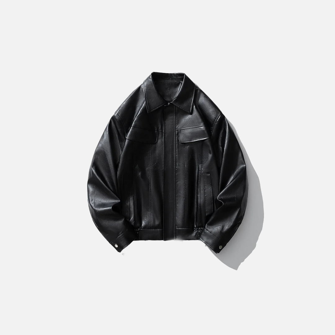 Vintage-Motorradjacke aus Kunstleder