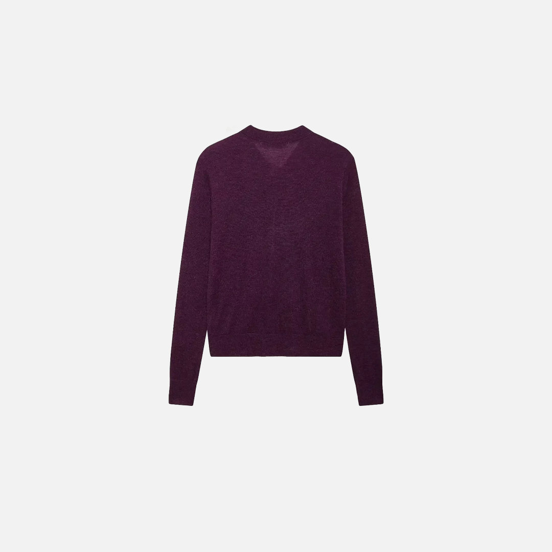 Lila Strickcardigans mit Schnürung und Schleife