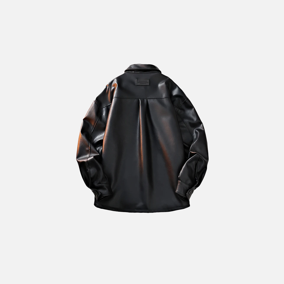 Stilvolle lange Lederjacke für Herren