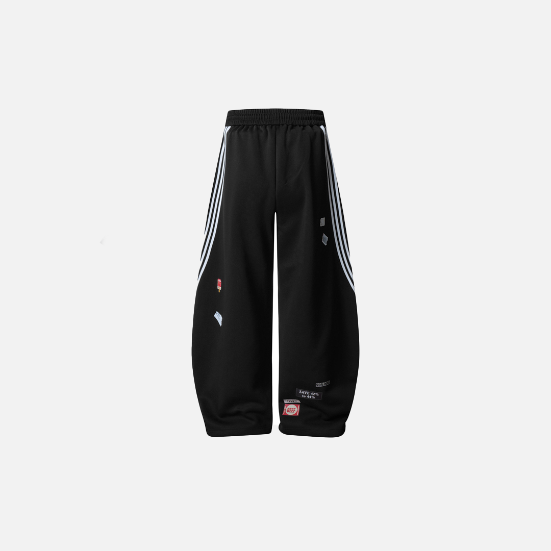 Flattering Striped Patchwork Loose Wide-Leg Sweatpant