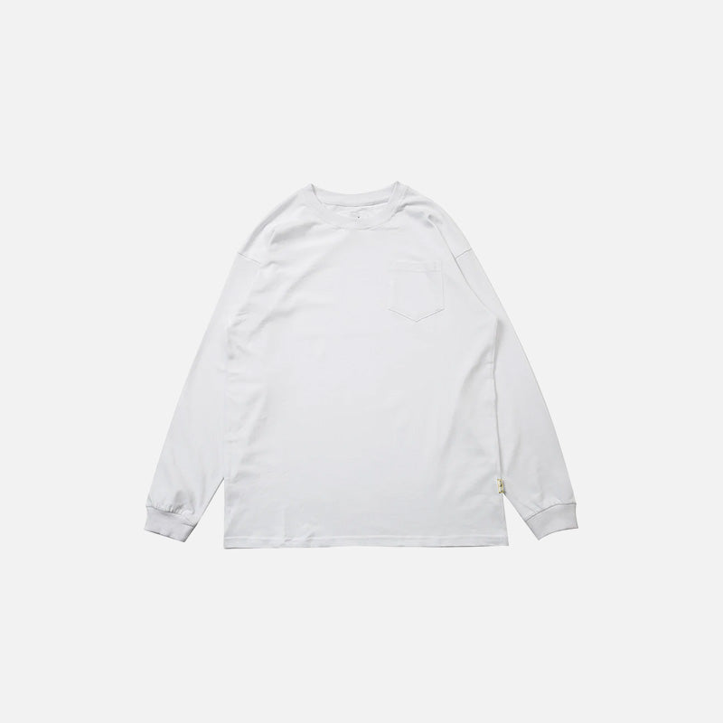 Vielseitiges, unbedrucktes Langarm-T-Shirt
