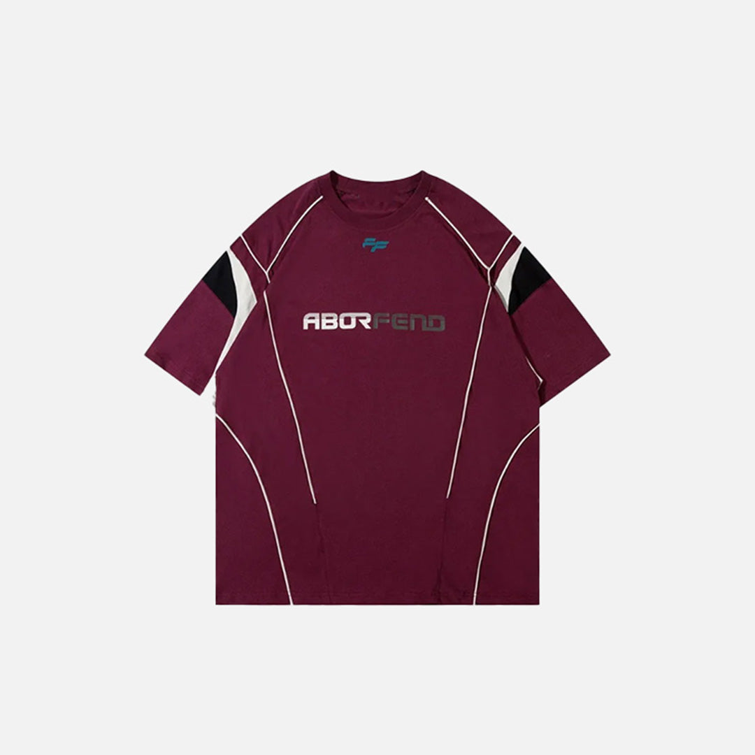 Gestreiftes T-Shirt mit Farbblockmuster