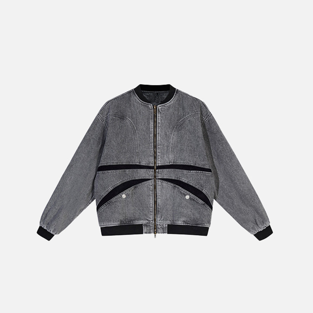 Y2k Washed Denim Stitching Jacket