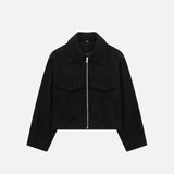 Fleecejacke mit umklappbarem Kragen