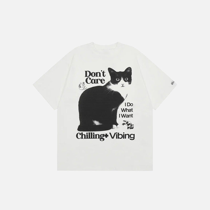 T-Shirt mit gruseliger Katzengrafik