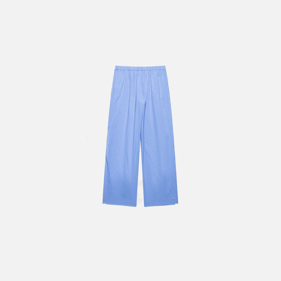 Pyjamahose mit farblich kontrastierender Spitze und Karomuster