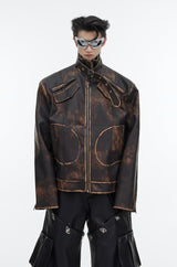 Motorradjacke aus PU-Leder 