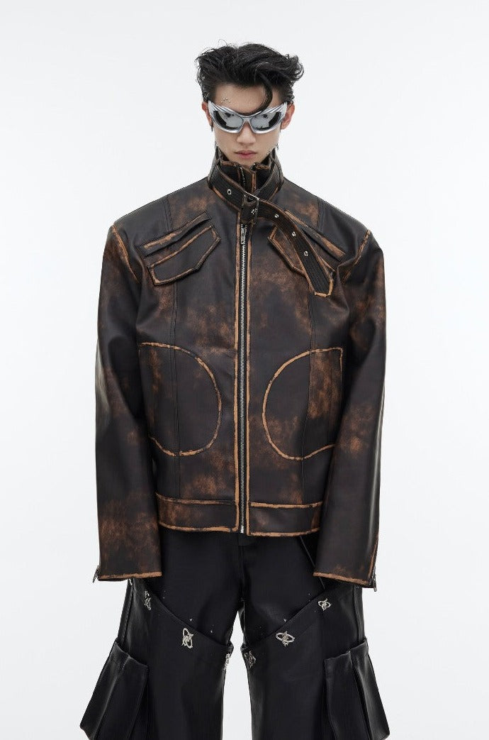 Motorradjacke aus PU-Leder 
