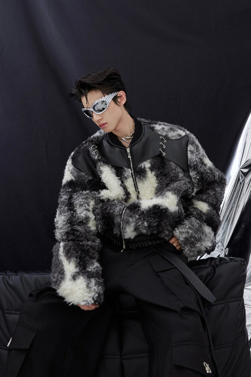 Sherpa-Jacke im Batik-Look 
