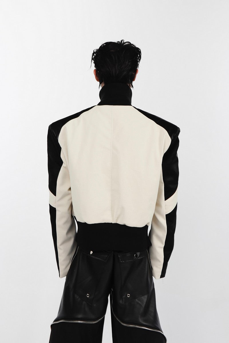 Veste de moto en cuir PU cousue 