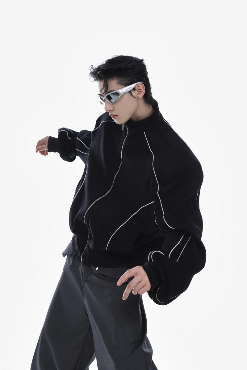 Jacke mit reflektierendem Streifen und Reißverschluss 