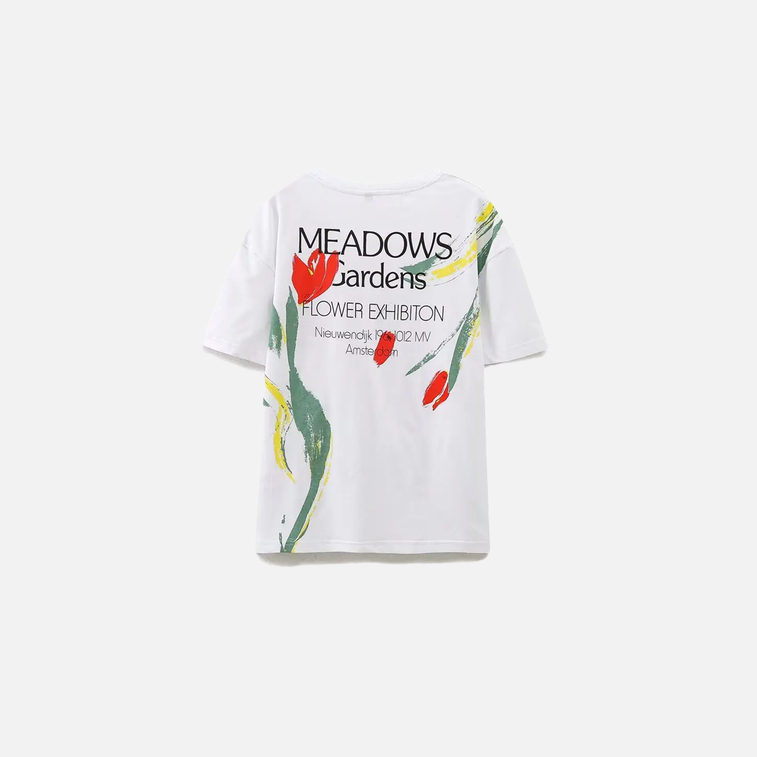 Vibrant Floral Print Cotton Women T-Shirt
