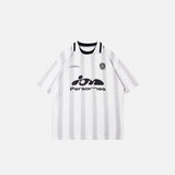 Vintage-T-Shirt mit lockerem Polo-Streifen