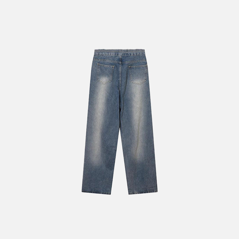 Jean en denim déchiré chic à jambes larges