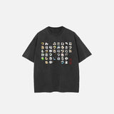 T-Shirt mit japanischem Katzenmotiv