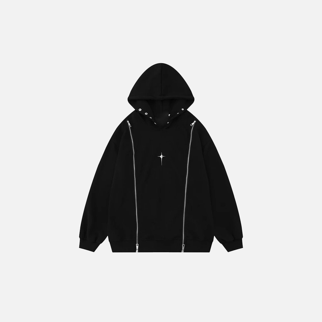 Streetwear Autumn Loose Sense Zip-Up Hoodie