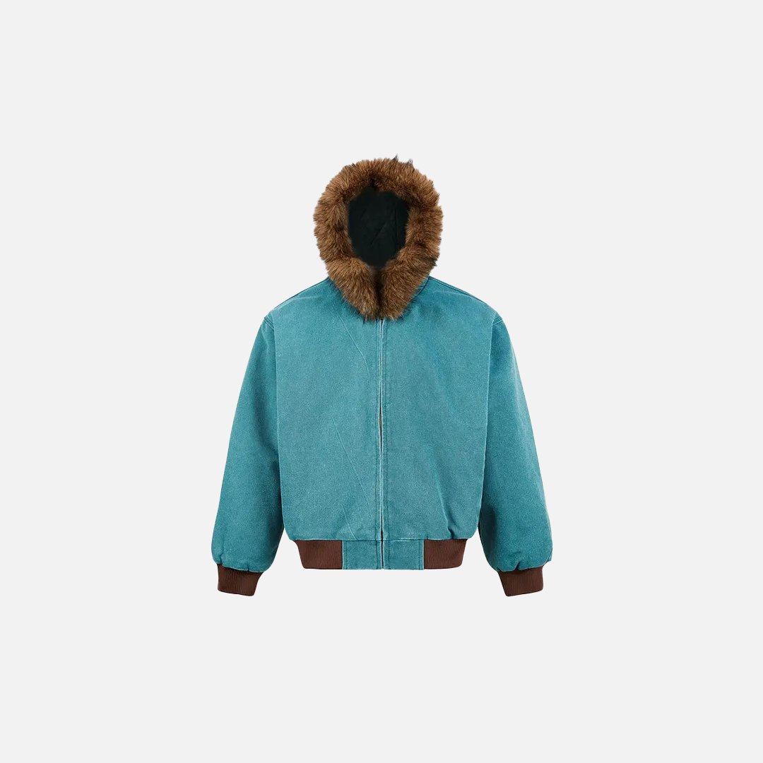 Parka rembourrée à capuche style rétro hip-hop