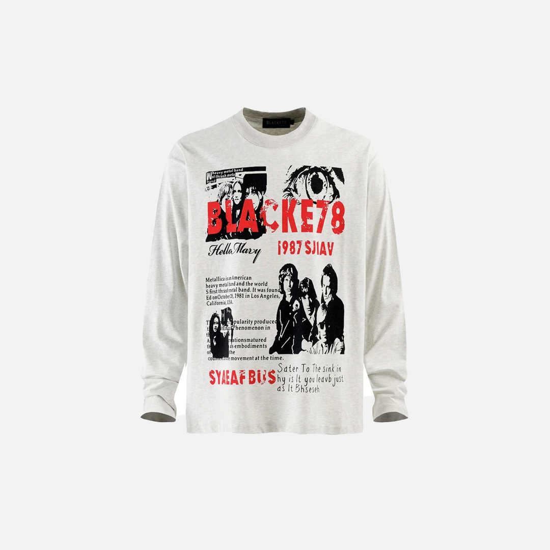 Y2K Plush Hip Hop Graphic Printed Long Sleeve T-Shirt