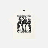 T-shirt blanc vintage à motif graphique