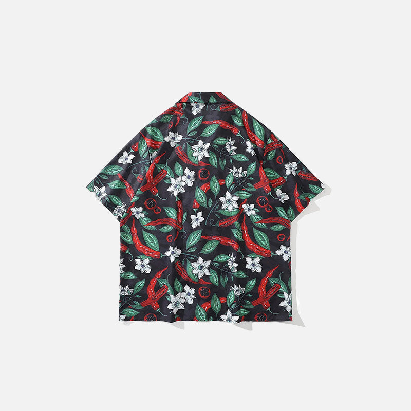 Hemd mit Paprika-Blätter-Print