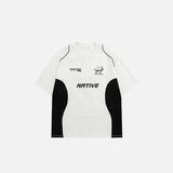 Color Blocking Racing Print T-Shirt