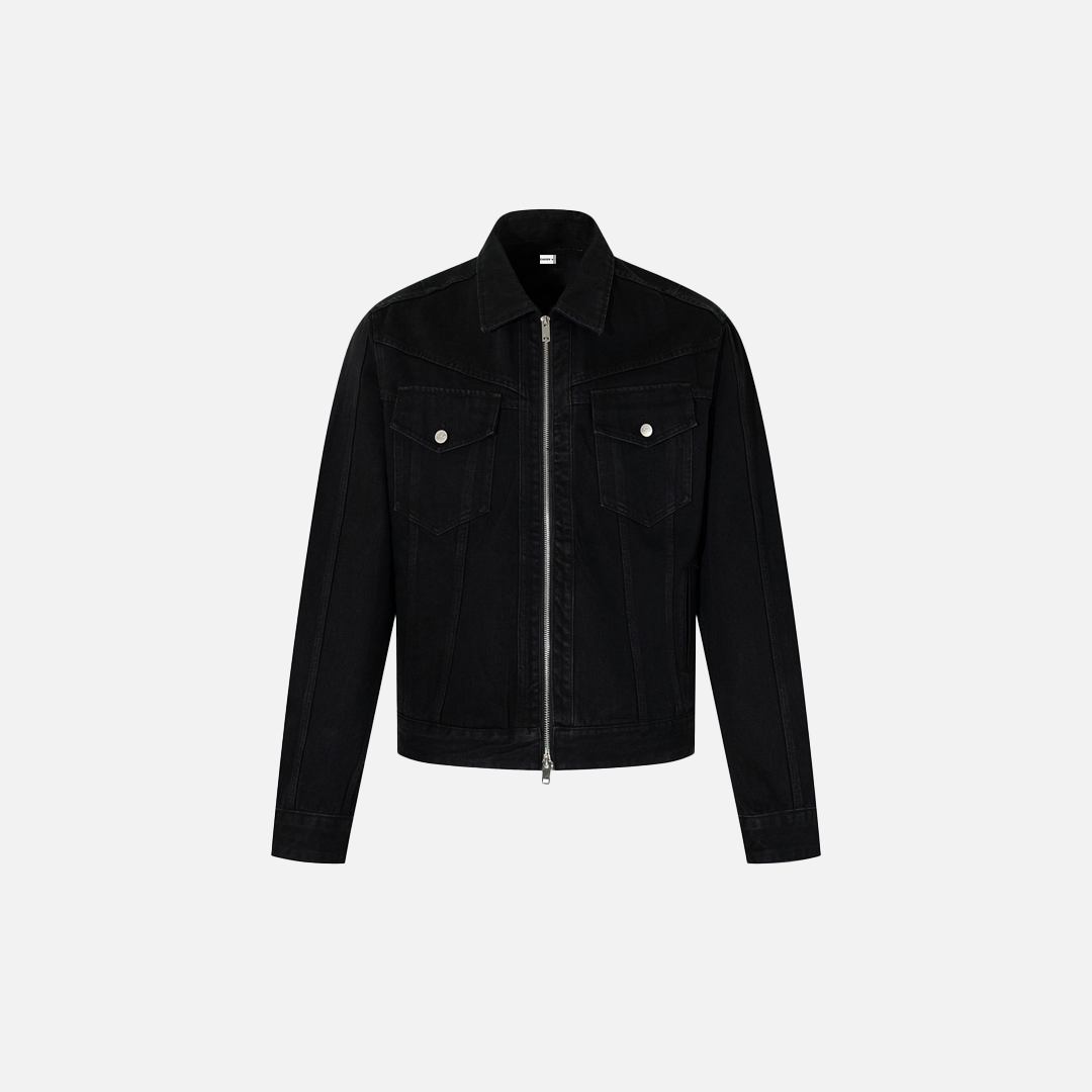 Streetwear Unique Deconstructed Black Denim Jacket