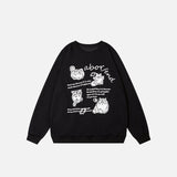 Wise Cat Print Sweatshirt