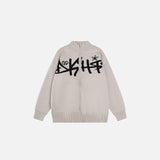 Y2K Graffiti Zip-Up Sweater