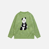 Loose Panda Knitted Fuzzy Sweater