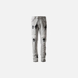 Cross Ripped Straight-fit Jeans