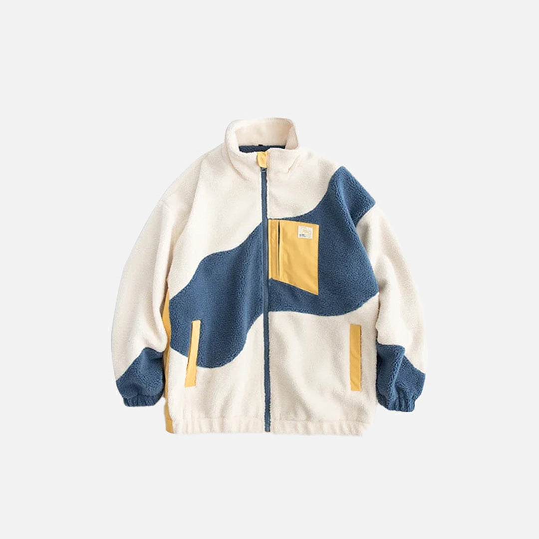 Furry Fleece Patchwork Jacket