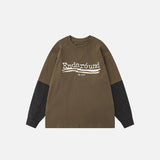 Oversized kariertes Patchwork-Langarmshirt