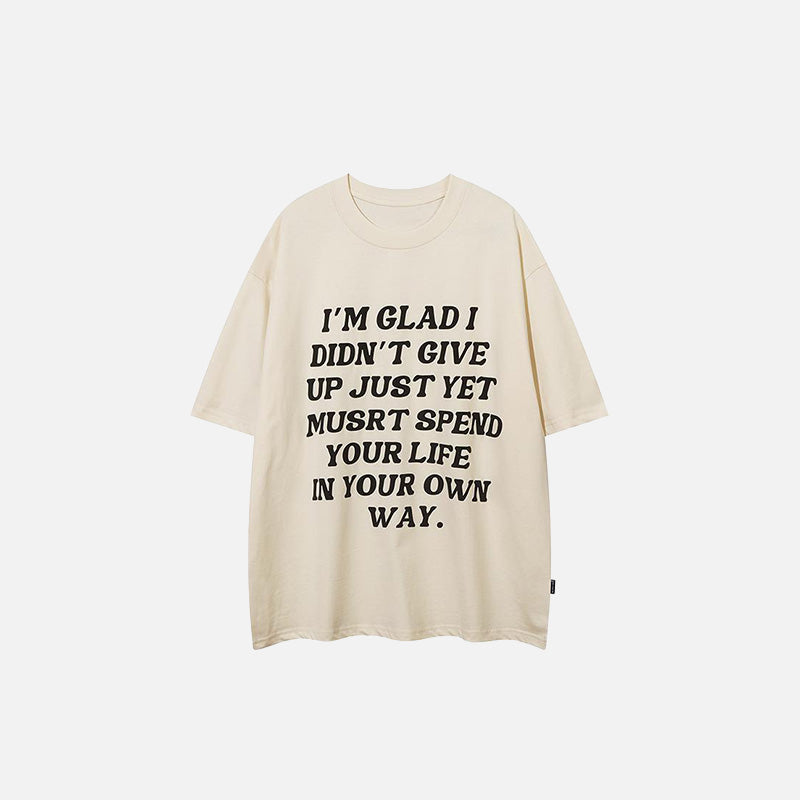 T-Shirt mit Motivationsbrief-Aufdruck