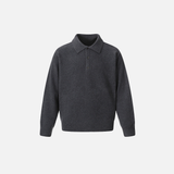 Stylish Loose Fit Stand Collar Casual Solid Color Sweater