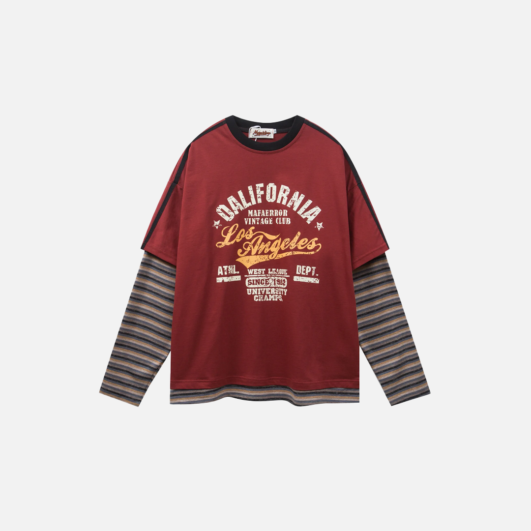 Buntes Patchwork-T-Shirt in lässiger, lockerer Passform