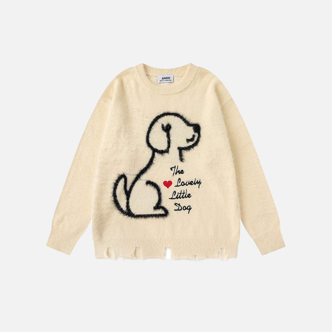 Pull en maille déchiré oversize pour femme