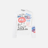 グラフィティスマイリーフェイスプリントチェック柄長袖Tシャツ