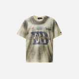 T-shirt streetwear vintage à col rond imprimé lettres
