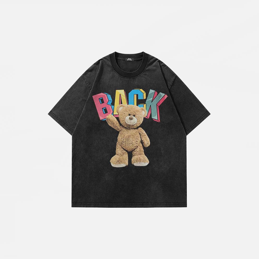 T-shirt oversize à motif ours graphique