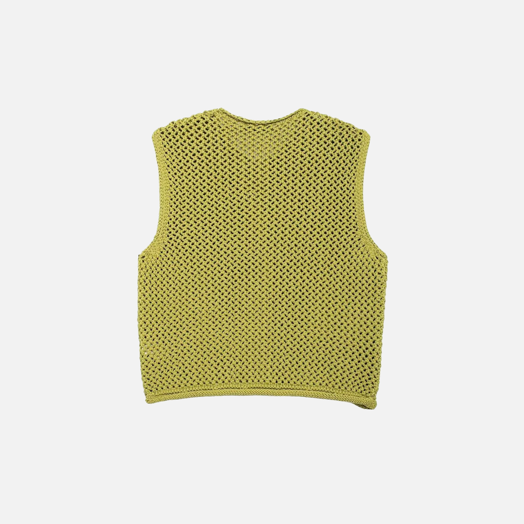 Fashionable American V-Neck Sleeveless Knit Cardigan
