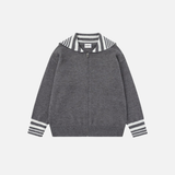 Pull décontracté ample à rayures nautiques et fermeture éclair