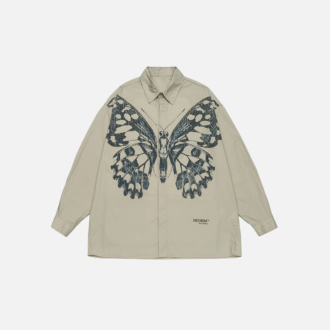 Stilvolles, lässiges Langarmshirt mit Schmetterlingsprint für Damen