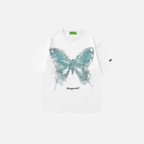Cozy Butterfly Graphic Black Cotton T-Shirt